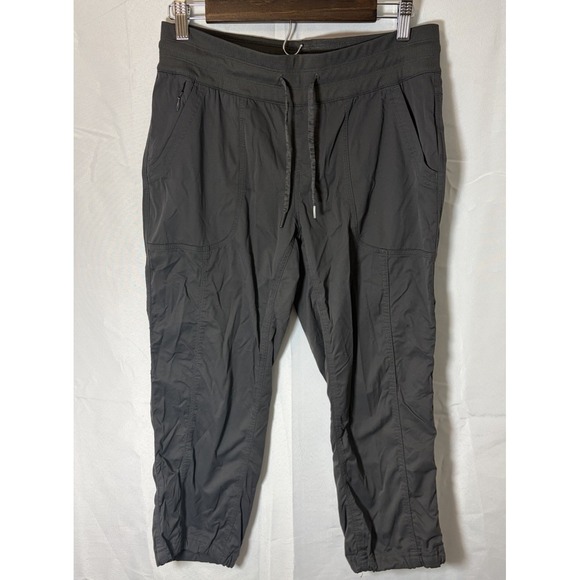 The North Face Pants - The North Face Womens Capri Cropped Pants Grey Drawstring Nylon Size M